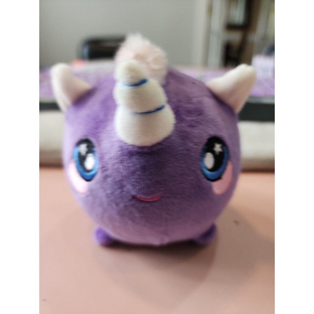 Squeezamals 4" Purple Unicorn Plush Stuffed Animal Ball Round Toy No Tag